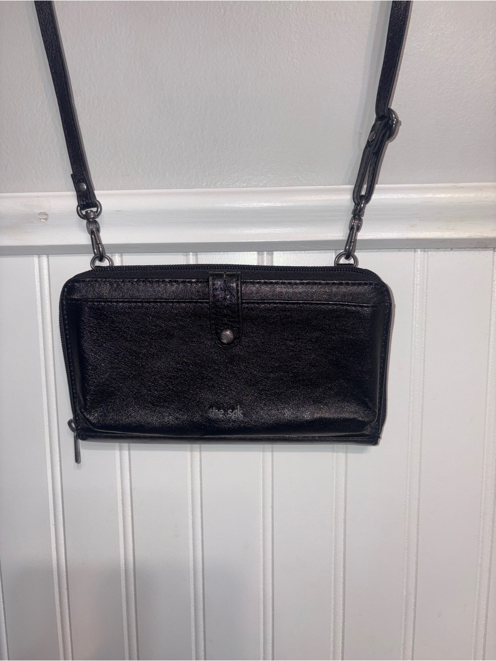 The Sak Black Leather Convertible Crossbody Wallet